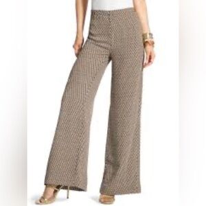 Chicos|Tan geometric Patterned wide leg Pants,Palazzo style•••Size small,Boho